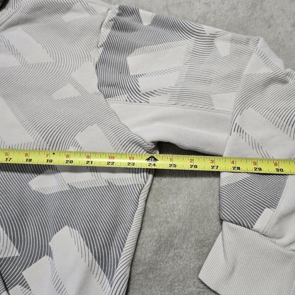 Adidas Cream and Gray Geometric Hoodie Sweatshirt Womens Sz L Tan And Gray - Picture 6 of 7